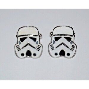 Star Wars ROTJ Storm Trooper White Sci Fi Men's Enamel Cufflinks FREE w/ BUNDLE